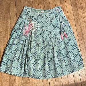 Oilily blue, green and pink lined midi skirt